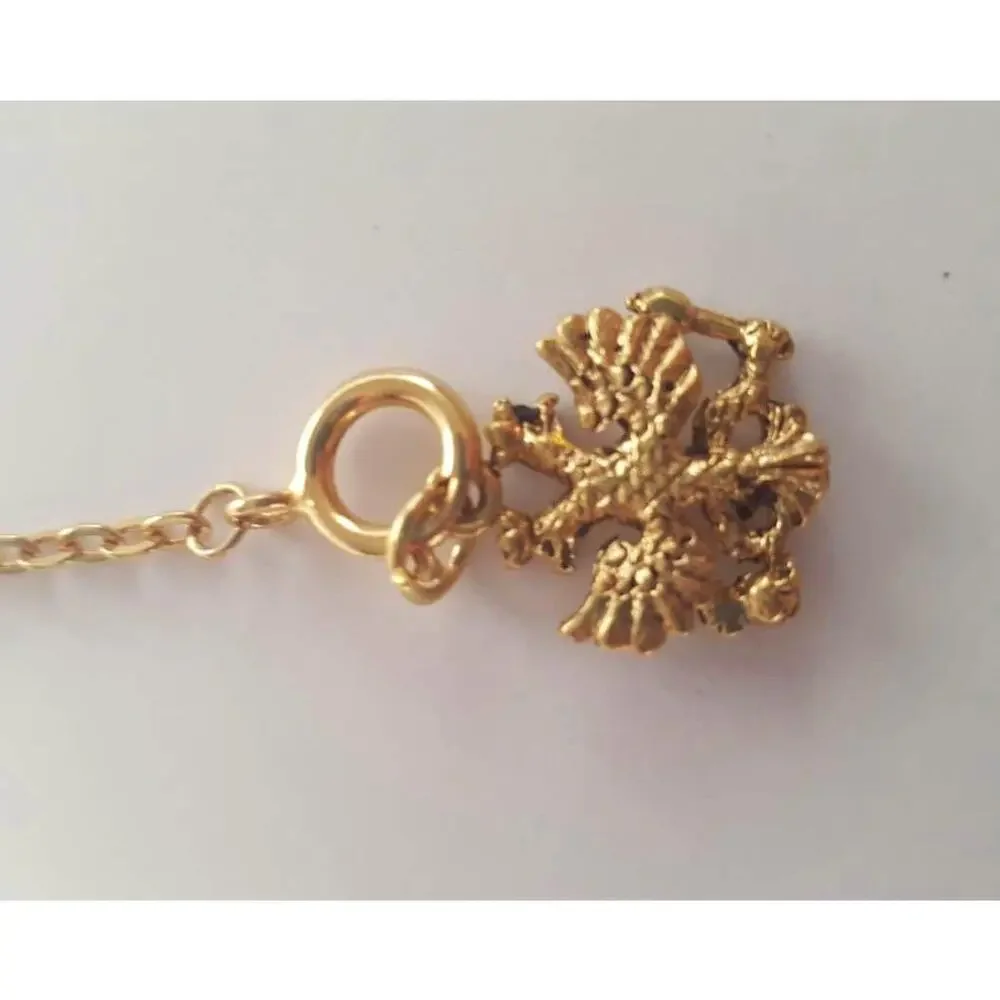 Joan Rivers Queen of Romania Double Headed Eagle Russian Egg Charm with extende